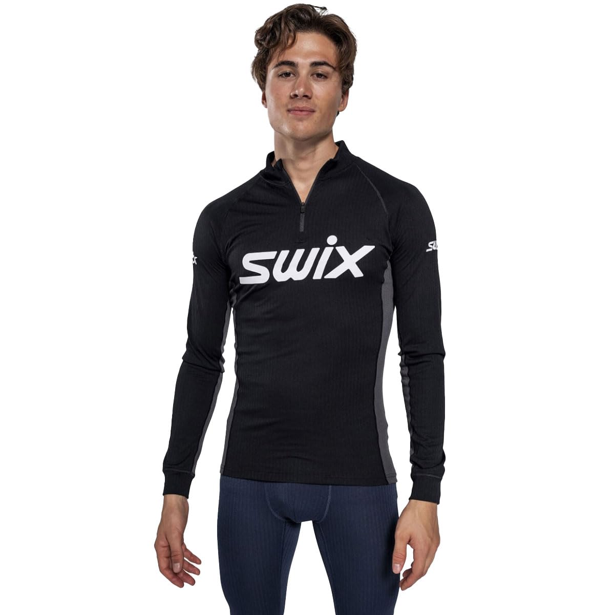 Swix Men's Racex Classic Half Zip Long Sleeve Quick-Drying Stretch Slim Fit Baselayer Top - Image 6