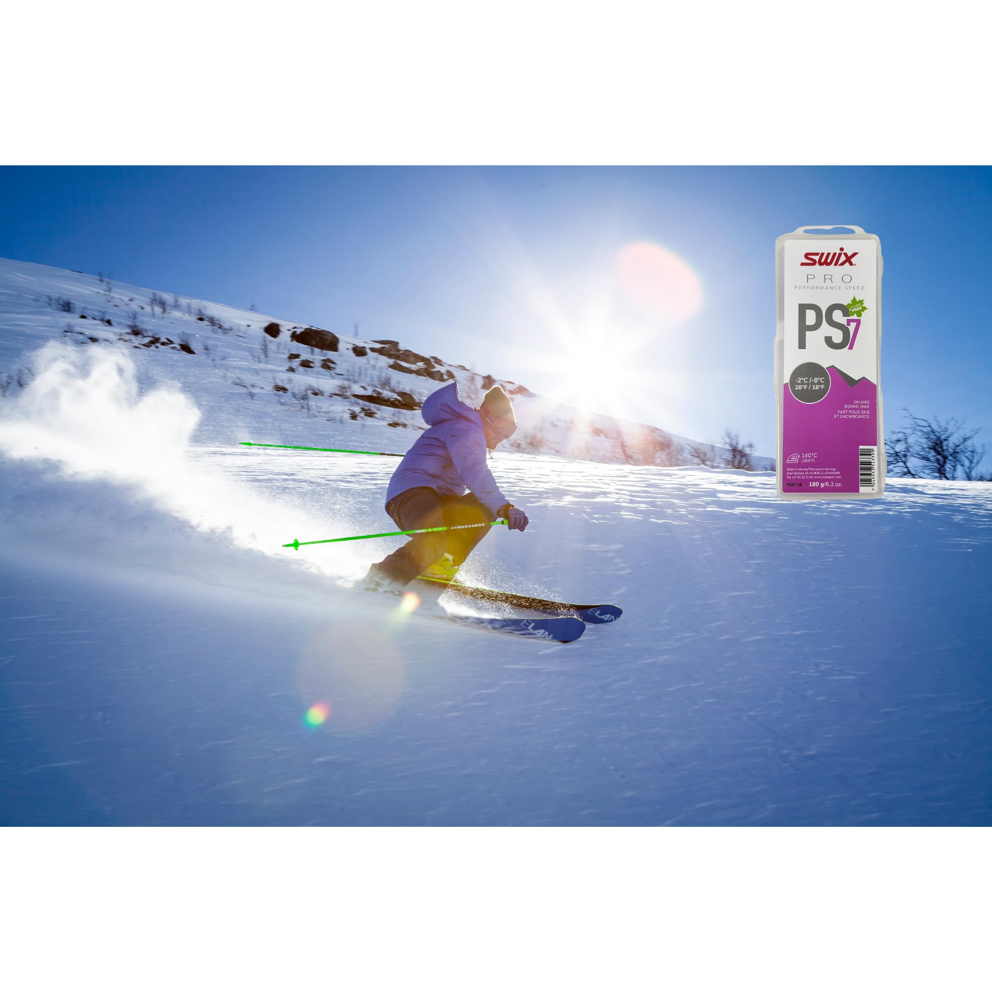 Swix PS7 "Violet" Pro Speed Ski and Snowboard Iron-On Wax for Warm Temperatures, 180g - Image 7